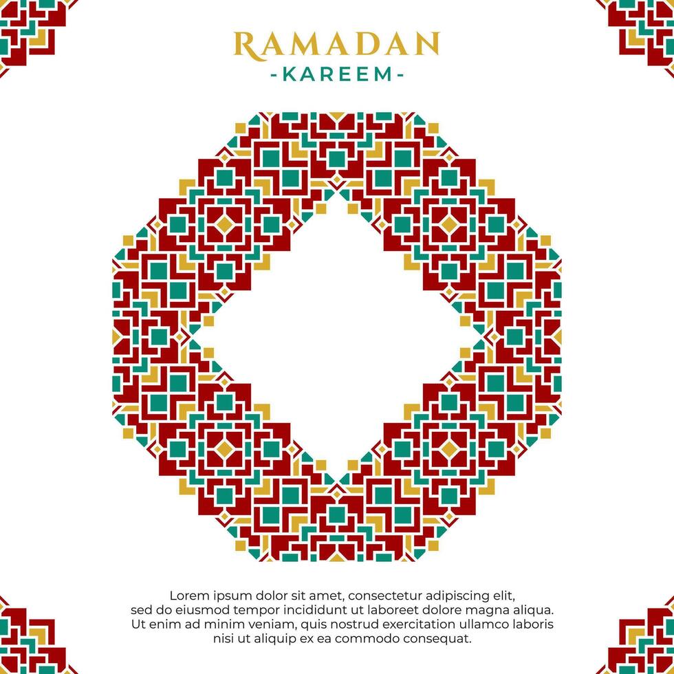 islamico geometrico ornamento Ramadan saluto design vettore