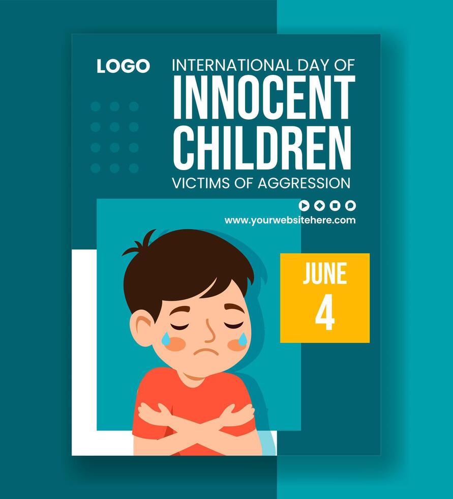 innocente bambini vittime di aggressione verticale manifesto mano disegnato modelli sfondo illustrazione vettore