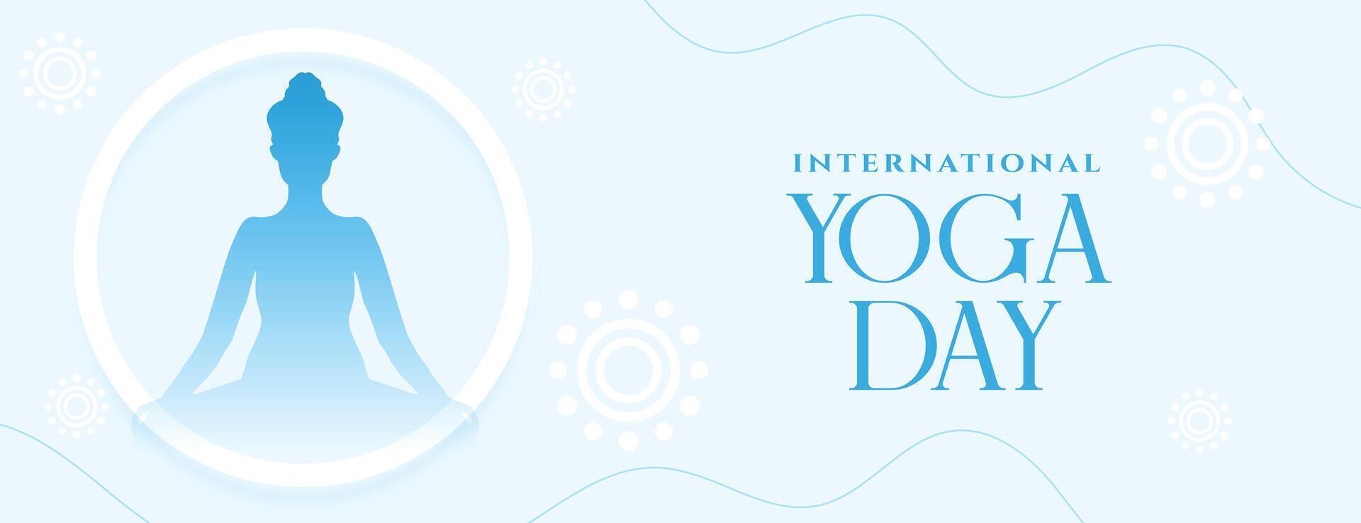 Perfetto internazionale yoga giorno evento manifesto per spirituale terapia vettore