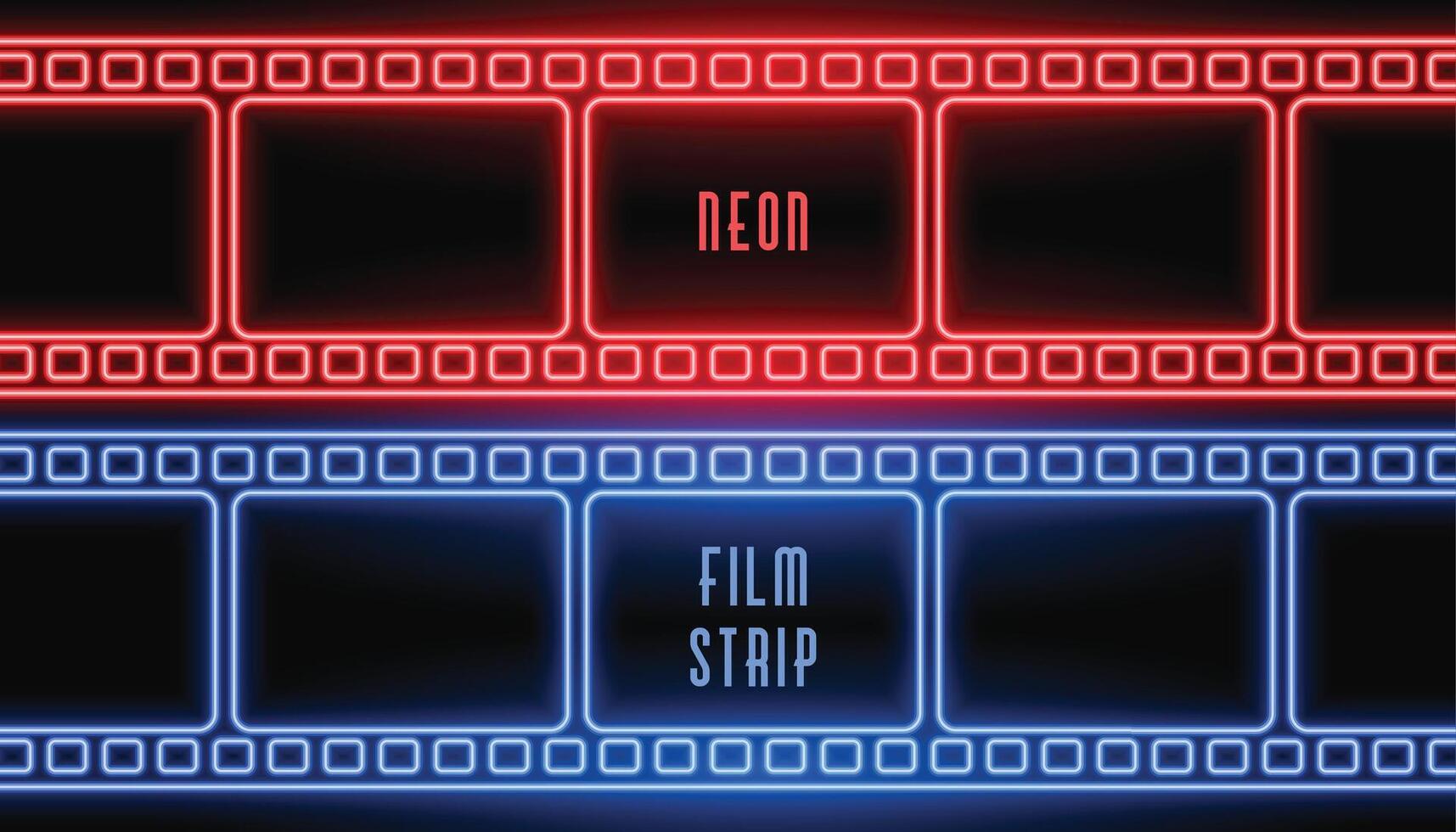 rosso e blu neon film striscia sfondo vettore