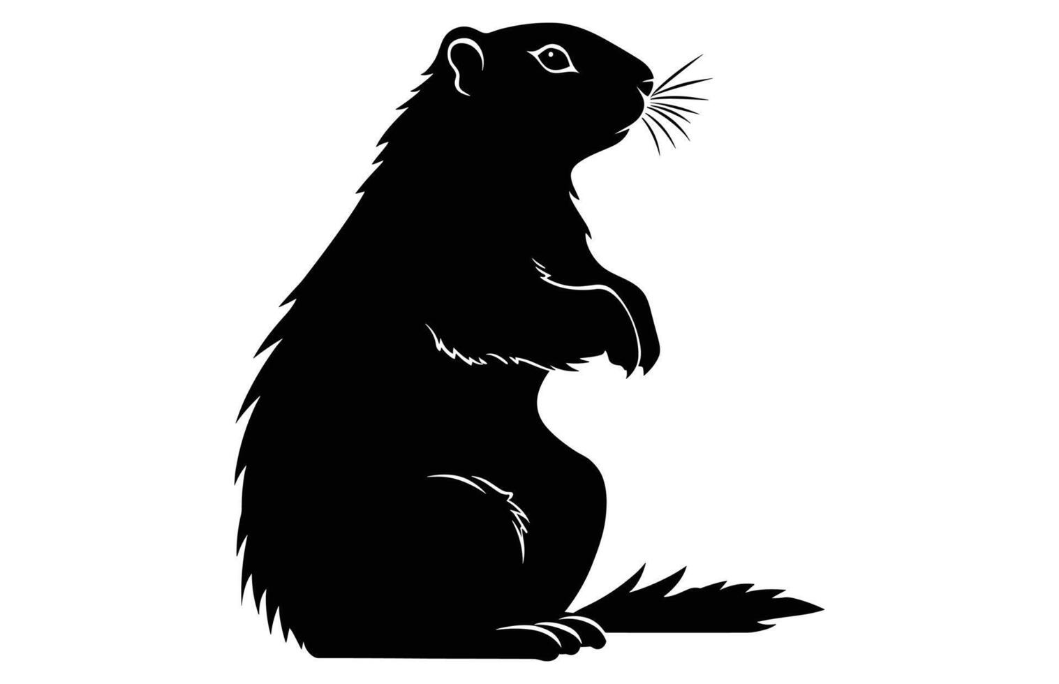 marmotta pensiero silhouette disegno, marmotta pensiero nero vettore design ,