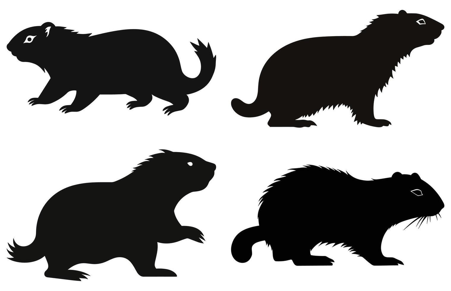 marmotta in esecuzione silhouette disegno, marmotta in esecuzione nero vettore design ,