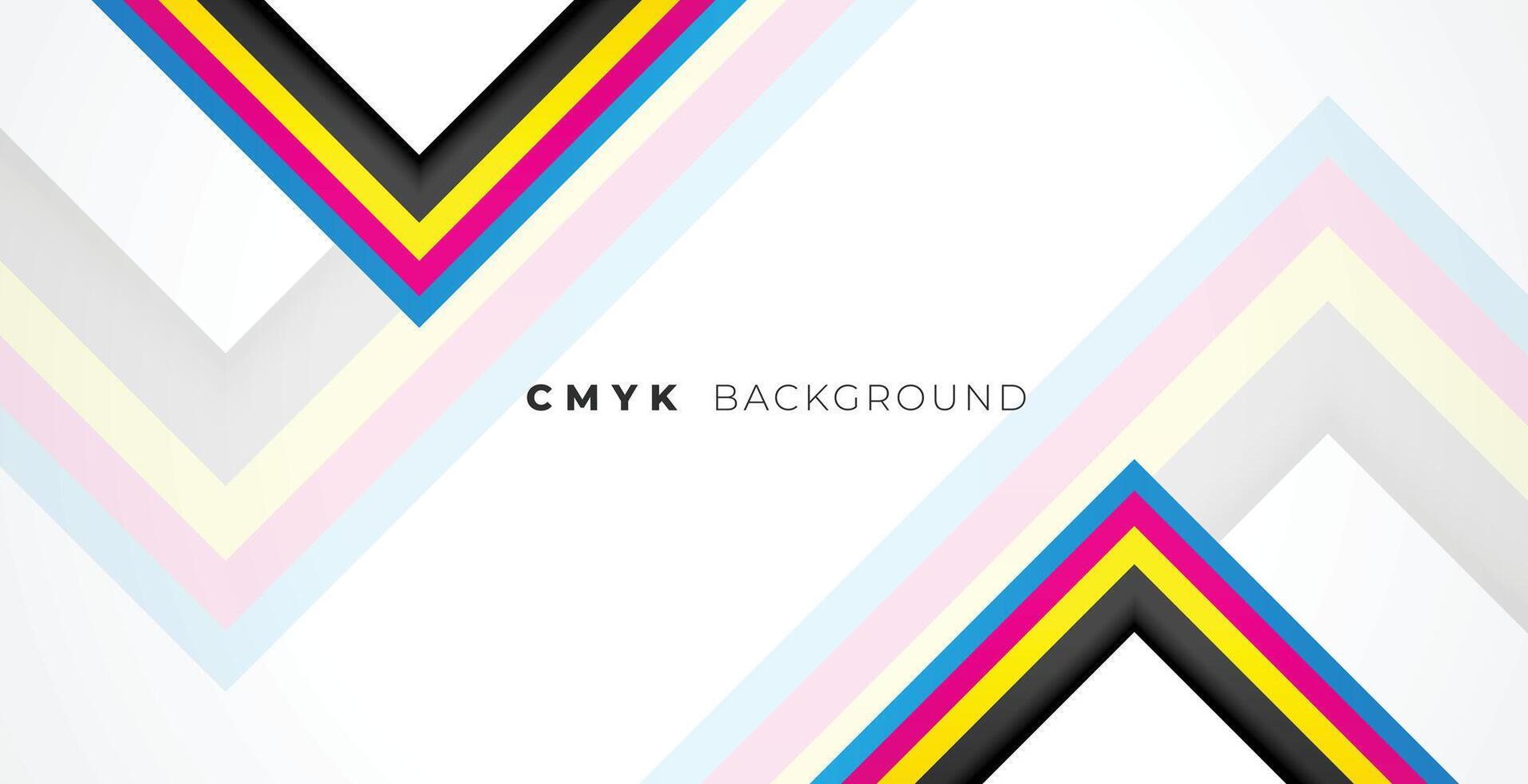 creativo CMYK moderno bandiera con colorato banda vettore