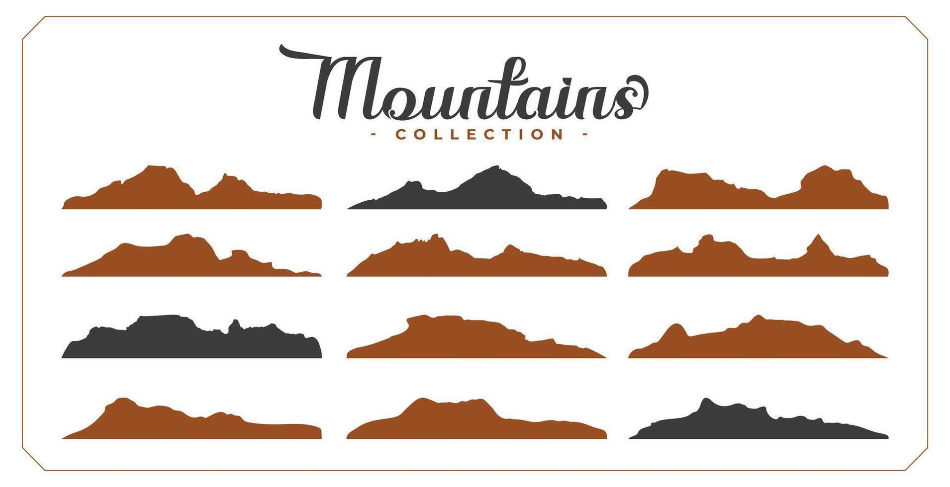 collezione di superiore cresta montagna picco bandiera design vettore