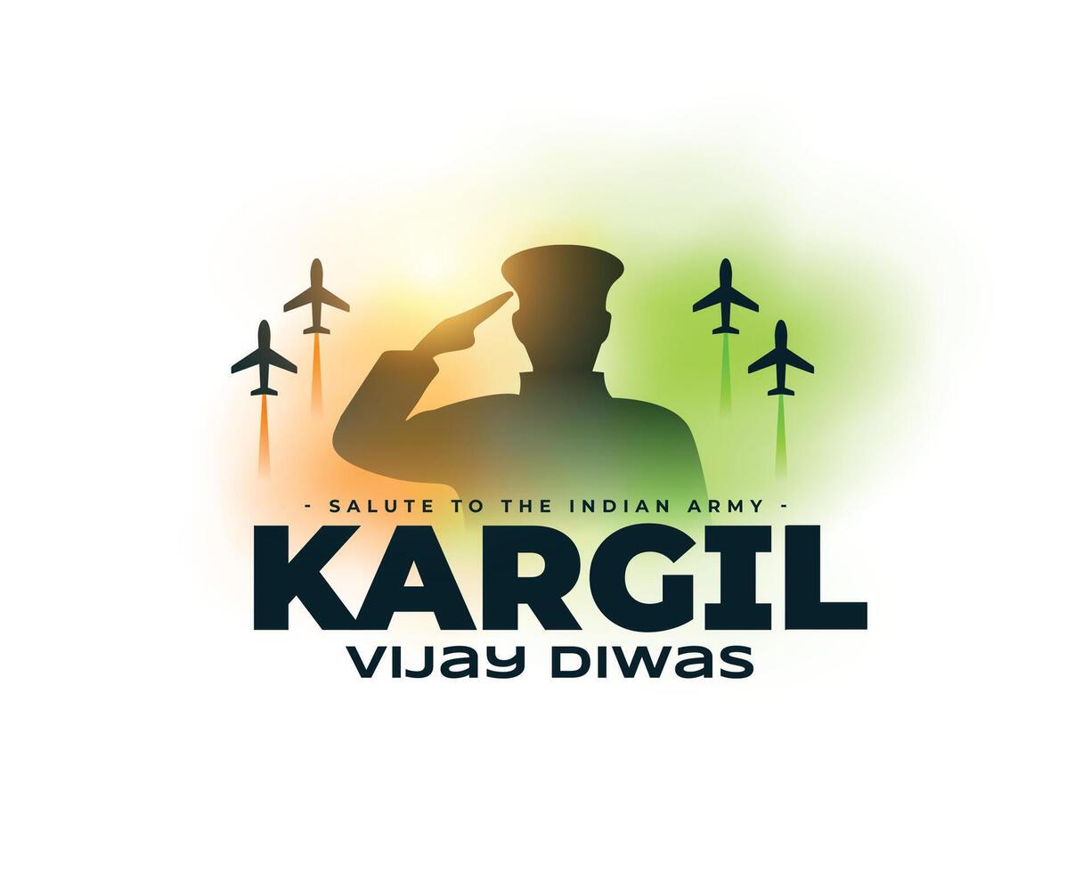 kargil vijay diwas patriottico sfondo con un' militare toccare vettore