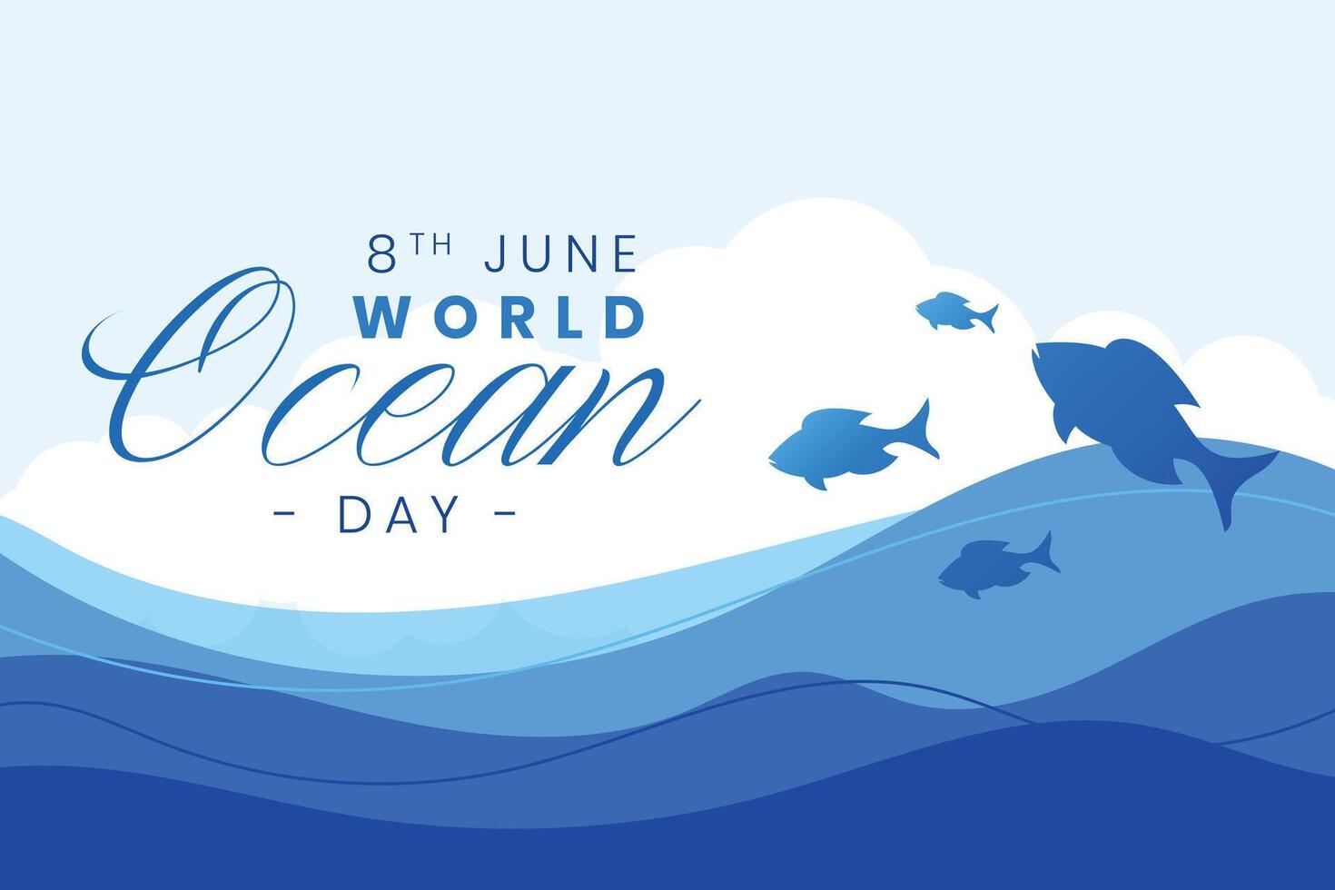 mondo oceano giorno sfondo per proteggere subacqueo ecosistema vettore