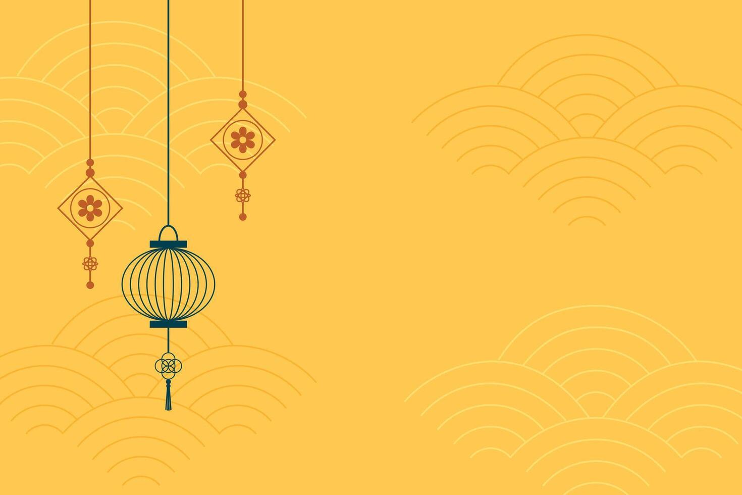 semplice Cinese sfondo con lanterna deco vettore
