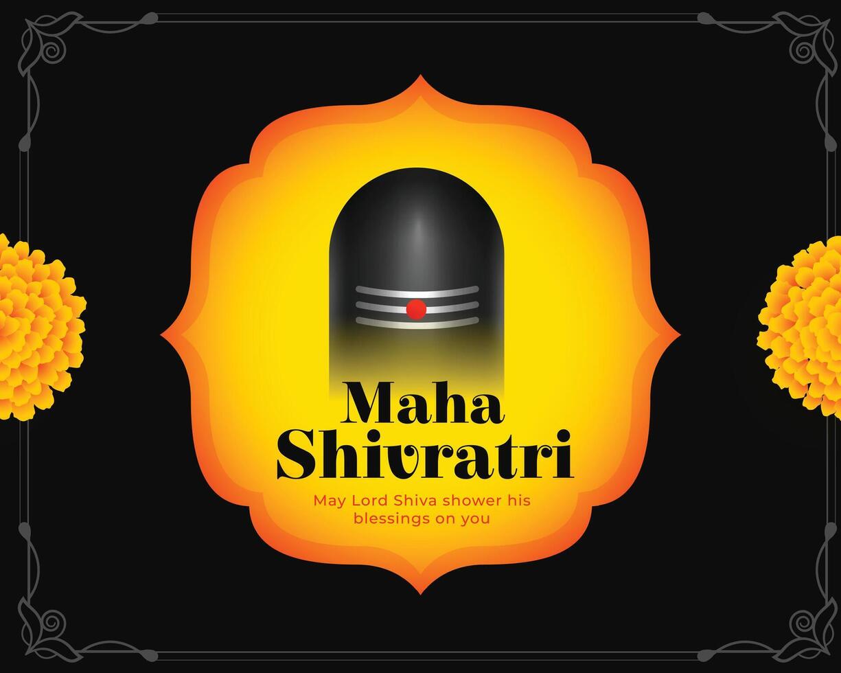 tradizionale maha shivratri religioso sfondo con floreale arredamento vettore