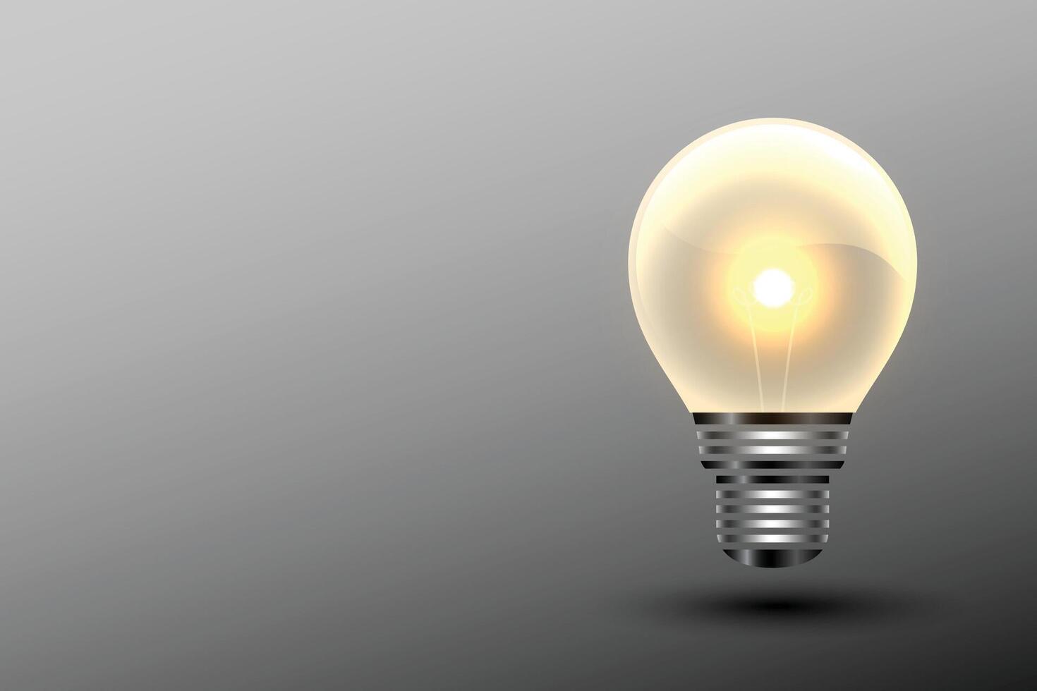 elettricità energia idea concetto con raggiante leggero lampadina vettore