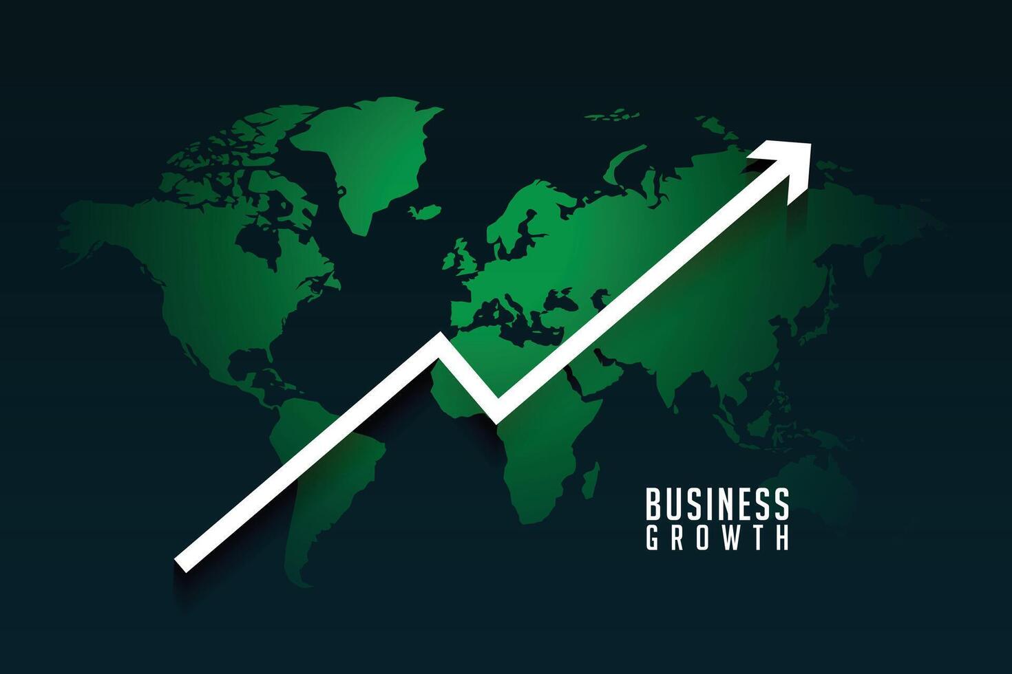 globale attività commerciale crescita freccia su mondo carta geografica sfondo vettore