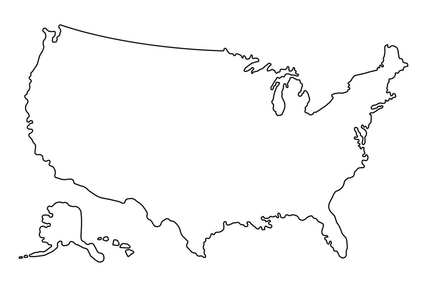 Stati Uniti d'America schema carta geografica bianca sfondo vettore illustrazione