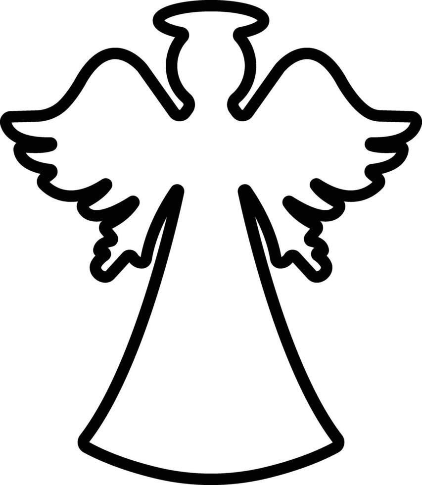 angeli con Ali icona nel linea stile. isolato su differenza, Natale angelo icona santo angelo cartello per mobile concetto e sito web design. simbolo, grafica logo vettore