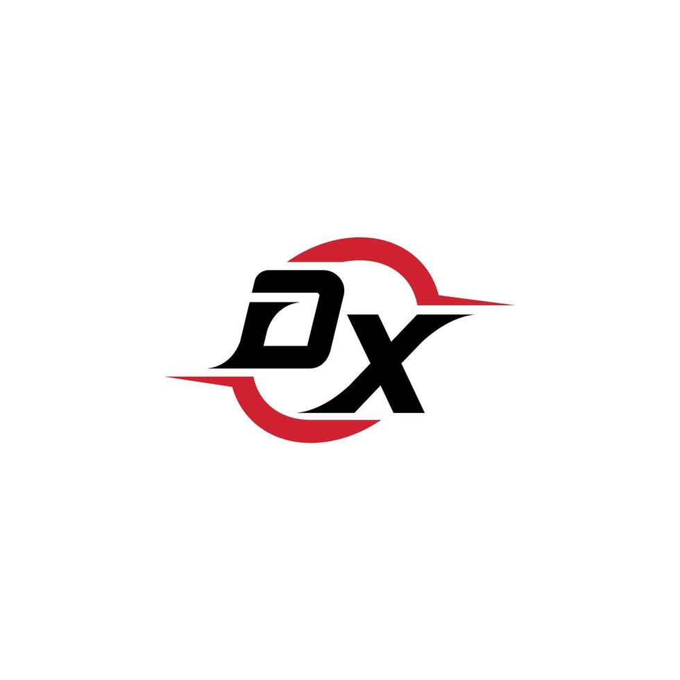 dx iniziale esport o gioco squadra ispirazione concetto idee vettore