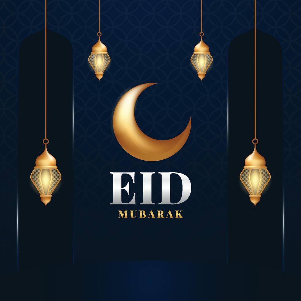 realistico eid mubarak design illustrazione vettore