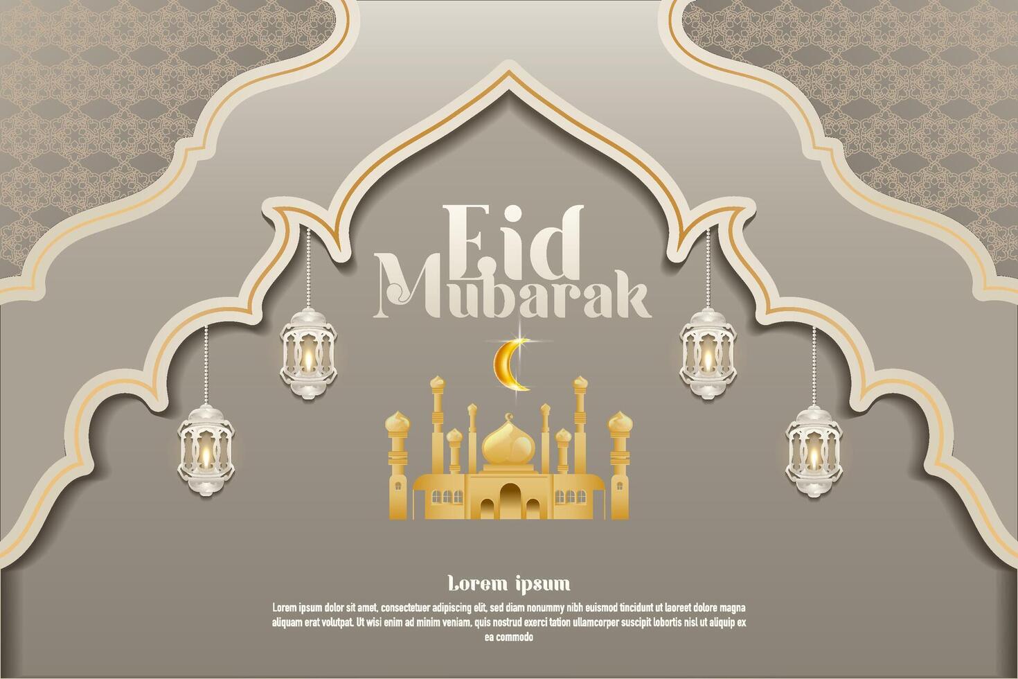 elegante islamico fascino sfondo e manifesto eid mubarak idul Fitri o Ramadan con pendenza elemen vettore