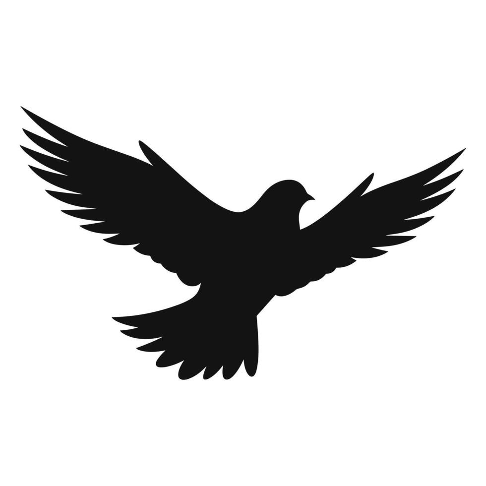 colomba nero silhouette vettore, bianca sfondo. vettore