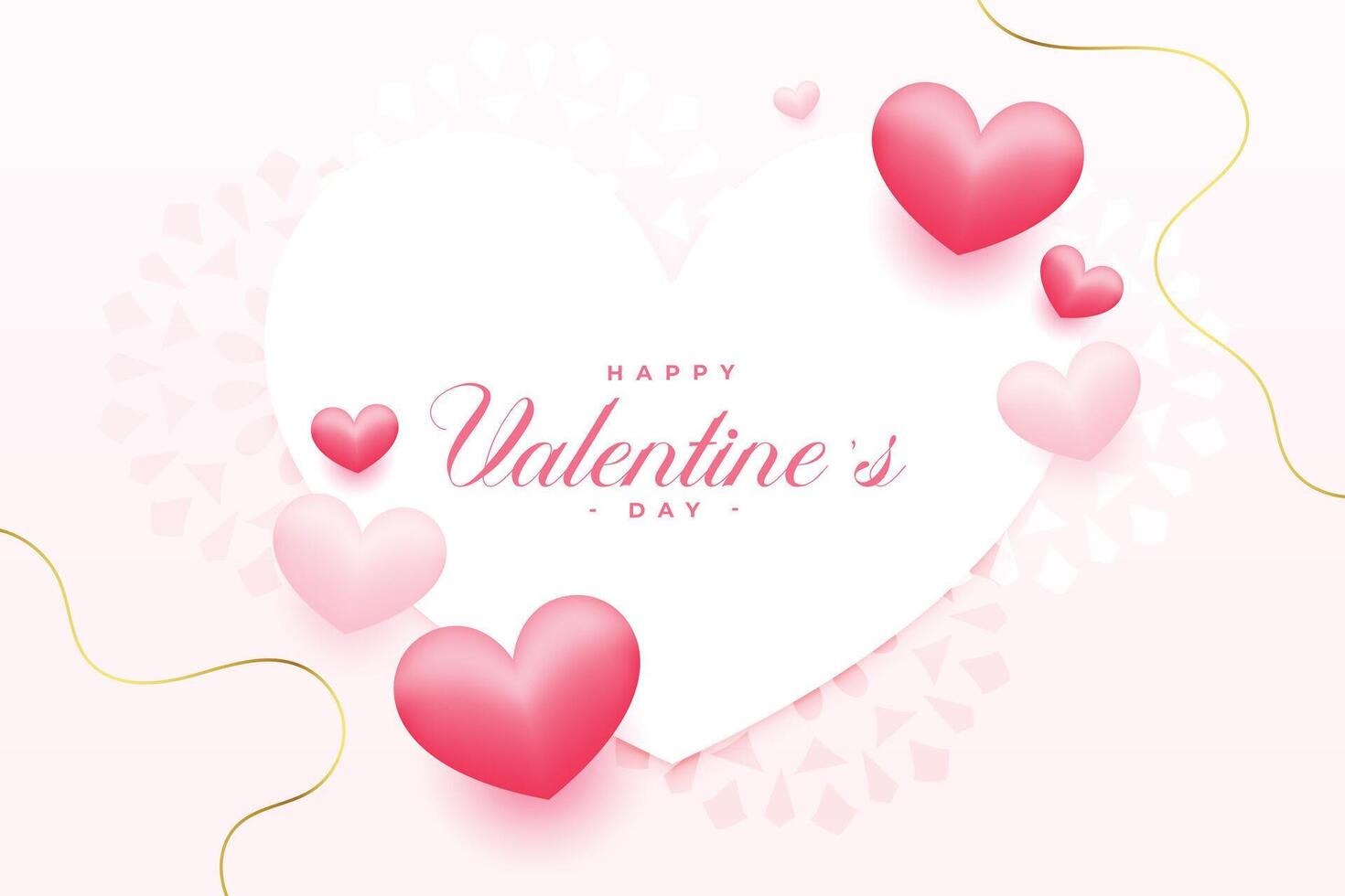 realistico san valentino giorno saluto carta bellissimo design vettore