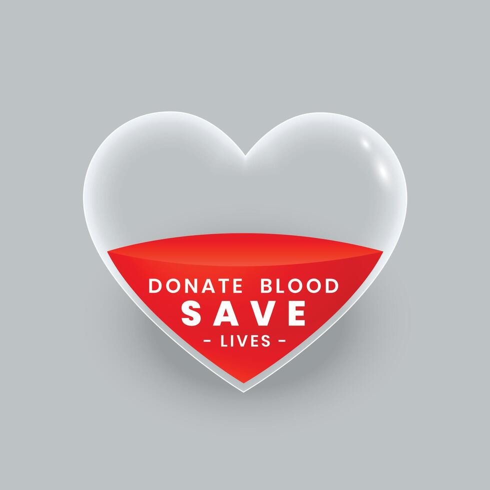 cuore con sangue fluido concetto per mondo sangue donatore giorno vettore