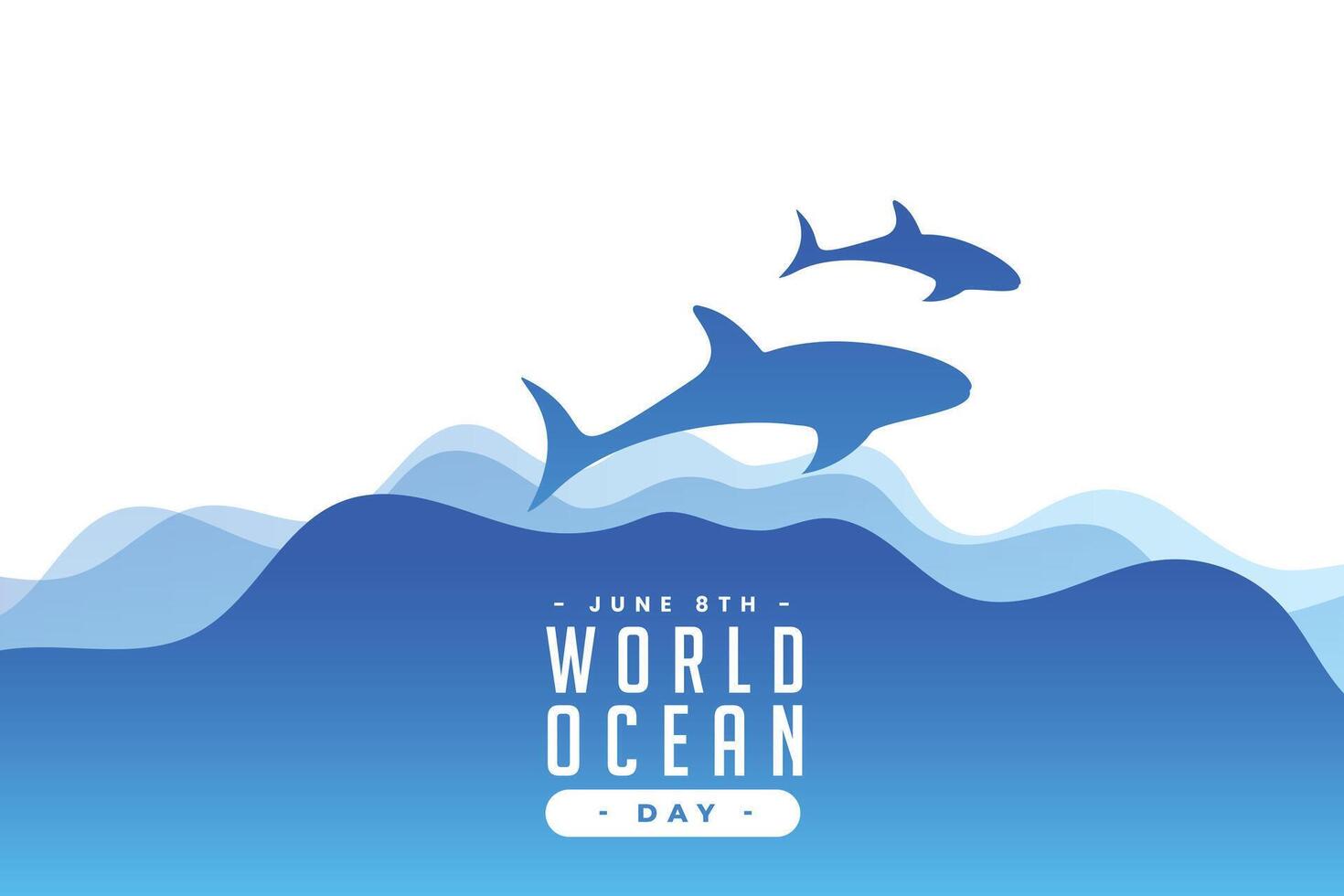 elegante 8 ° giugno mondo oceano giorno manifesto sociale Messaggio per Salva natura vettore