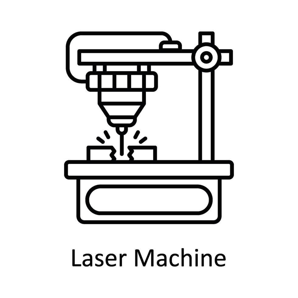laser macchina vettore schema icona design illustrazione. produzione unità simbolo su bianca sfondo eps 10 file