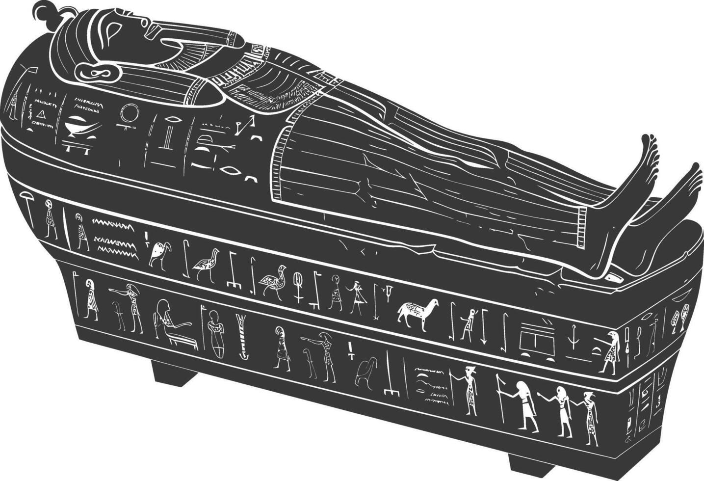 ai generato silhouette antico Egitto sarcofago nero colore solo vettore