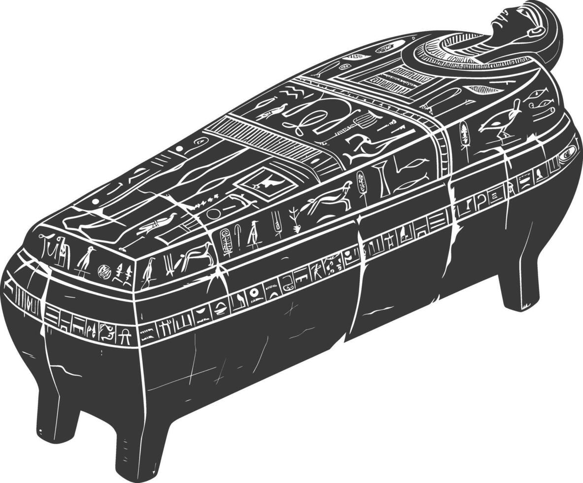 ai generato silhouette antico Egitto sarcofago nero colore solo vettore