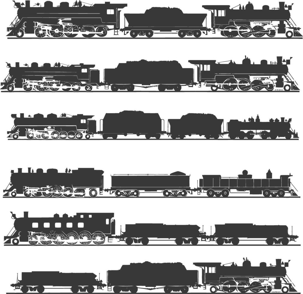 ai generato silhouette treno nero colore solo pieno vettore