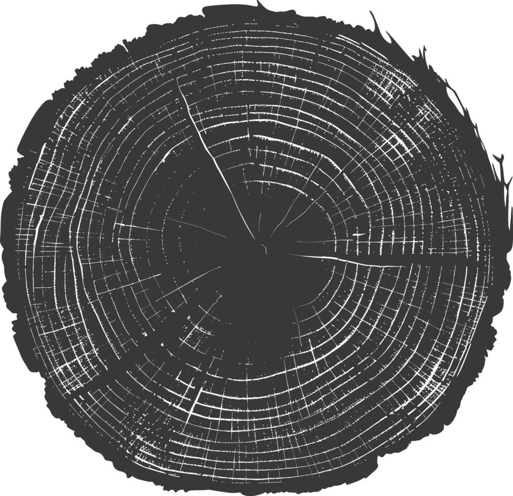 ai generato silhouette albero anelli nero colore solo vettore