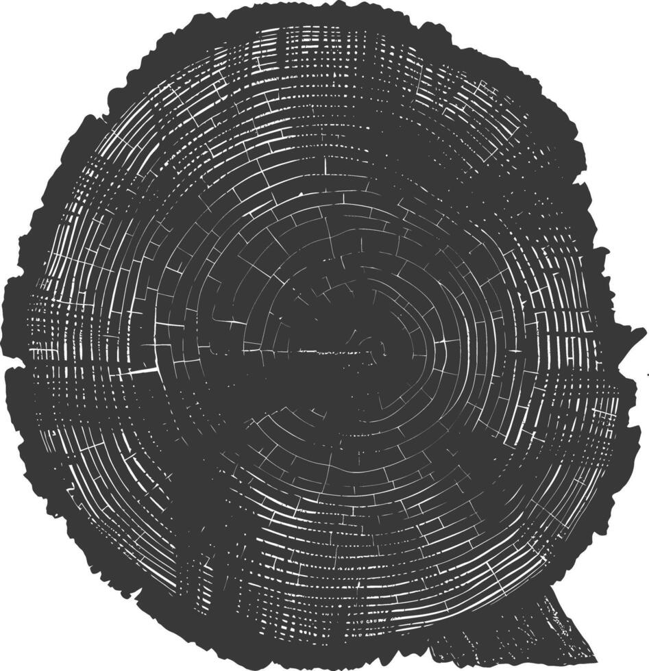 ai generato silhouette albero anelli nero colore solo vettore