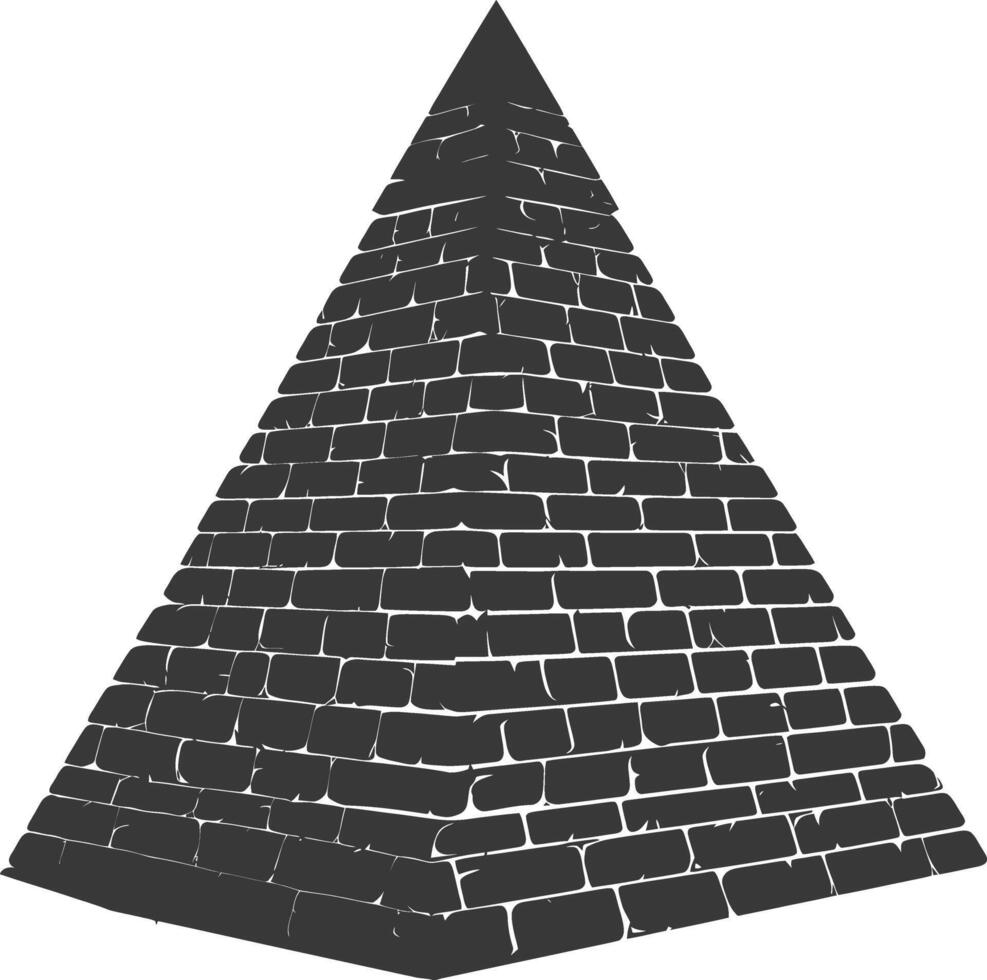 ai generato silhouette antico egiziano piramide simbolo logo nero colore solo vettore