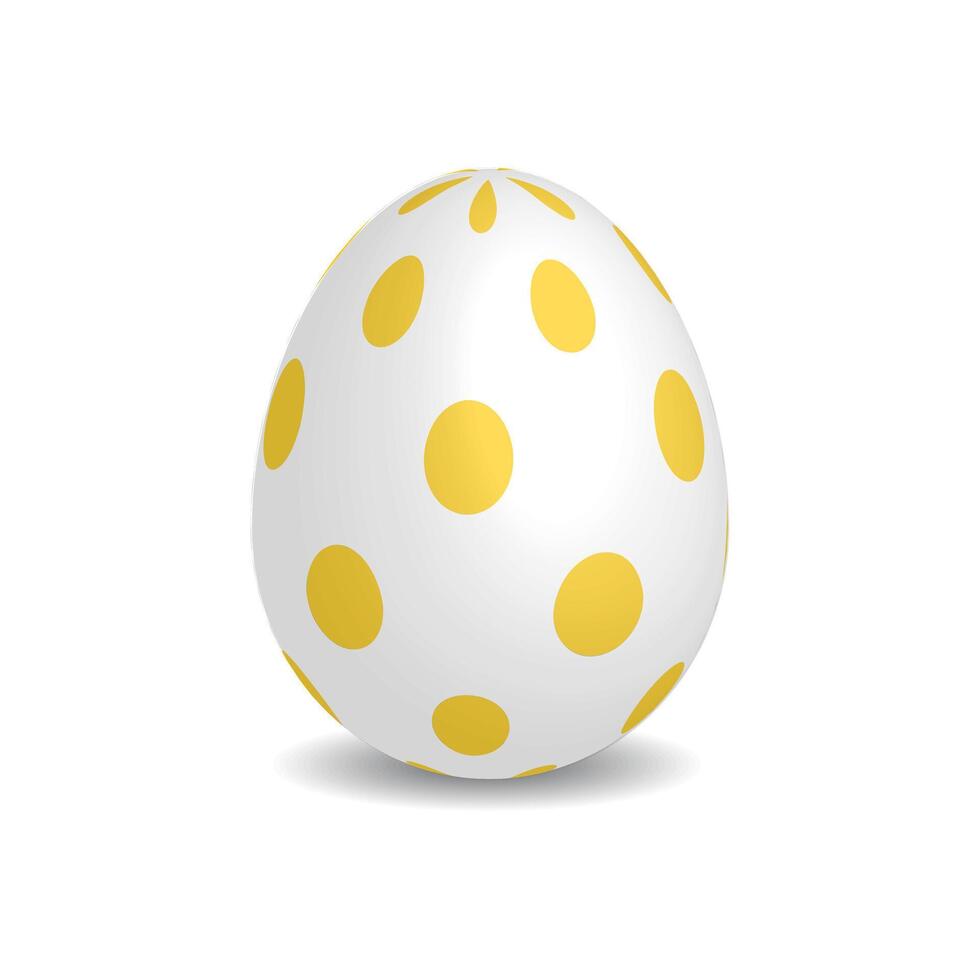 3d Pasqua uovo con giallo puntini vettore