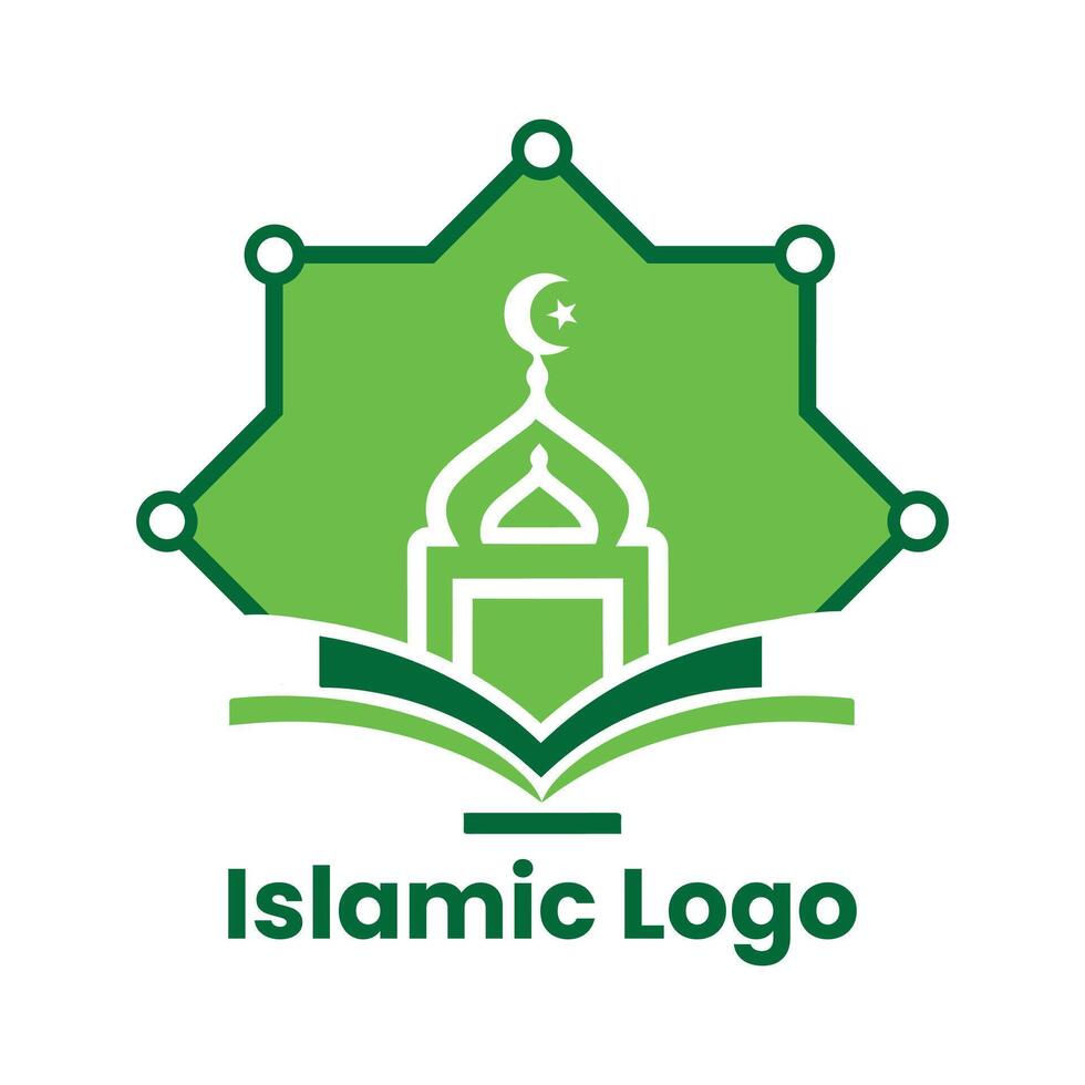 islamico logo modello, nastro islamico cupola palazzo logo design modello. moschea logo idee. ispirazione logo design. modello vettore illustrazione.