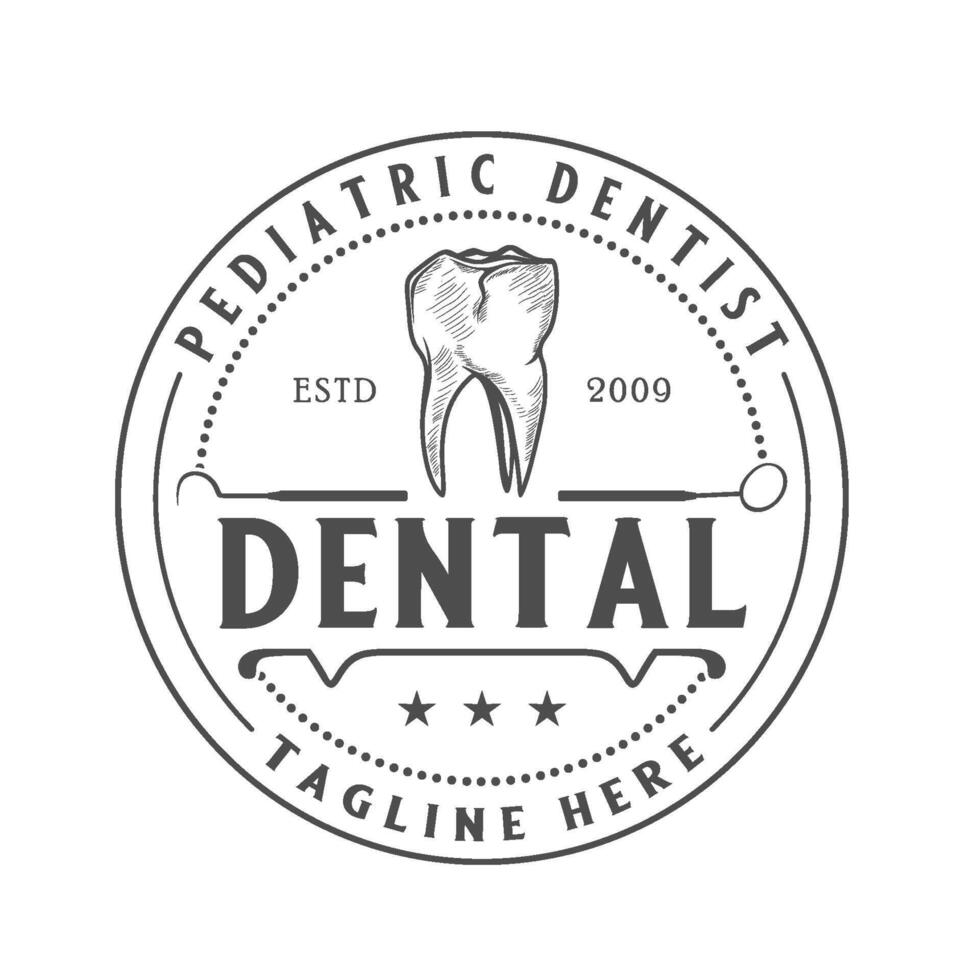 dentale clinica vettore design nel Vintage ▾ stile. per dentale Salute logo, dentista