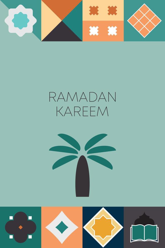 Ramadan kareem, islamico saluto carta modello con Ramadan per sfondo disegno, manifesto, media striscione. vettore