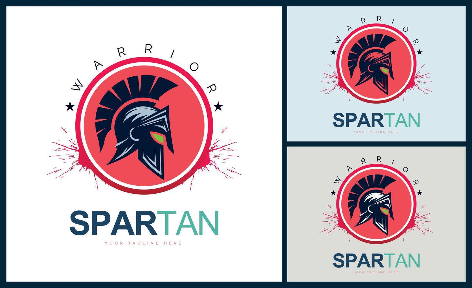 Gladiatore spartano guerriero cavaliere romano classico logo design modello vettore