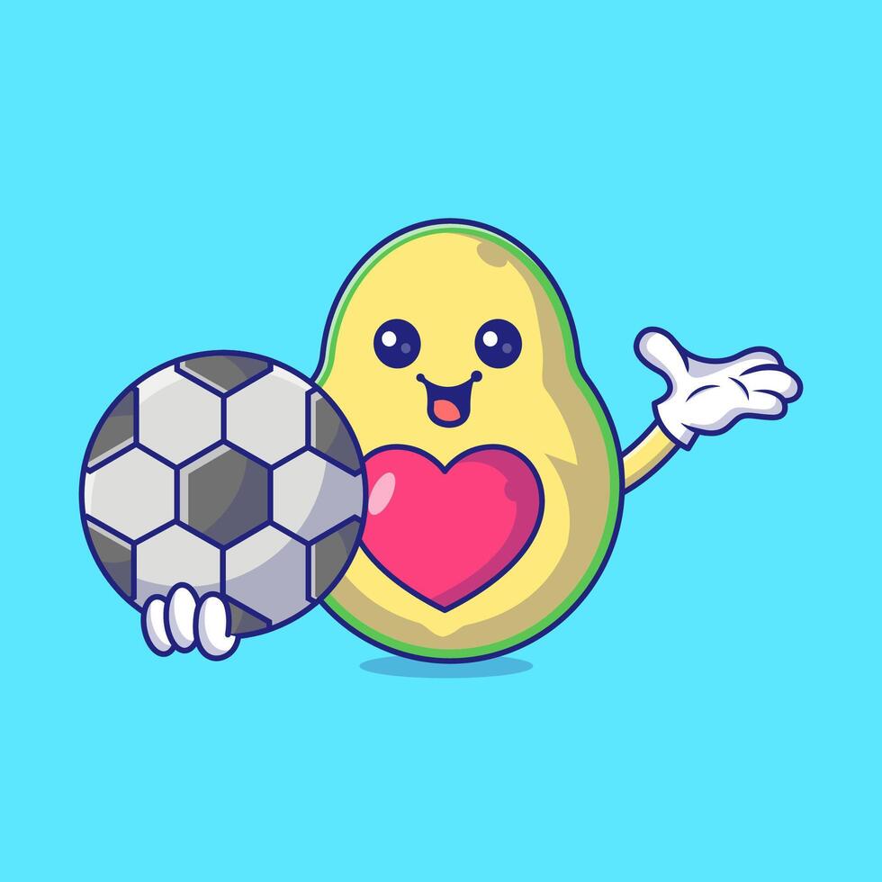 carino avocado Tenere calcio personaggio vettore icona illustrazione