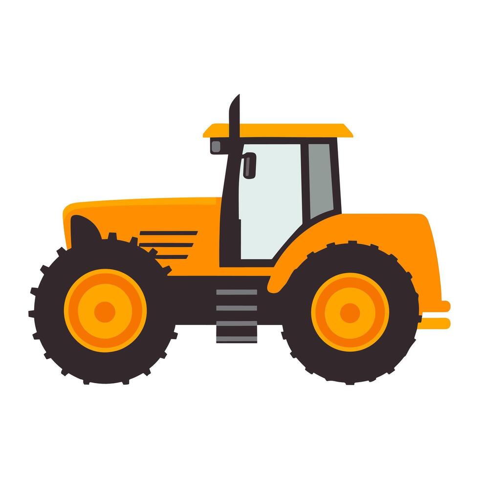 trattore illustrazione vettore arte isolato su un' bianca sfondo, un' azienda agricola trasporto schema piatto icona