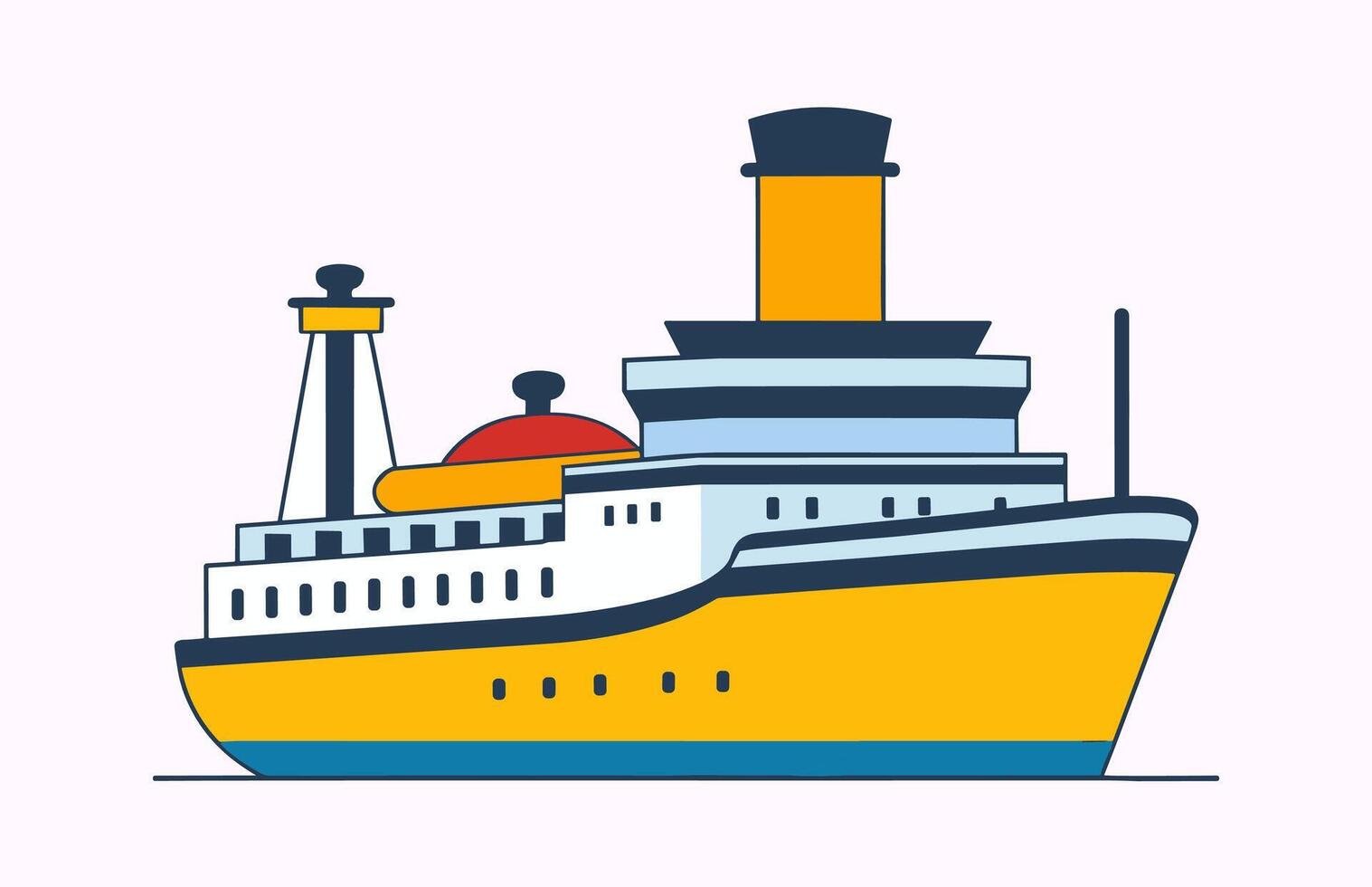 un' nave illustrazione vettore arte, trawler piatto logo isolato su un' bianca sfondo