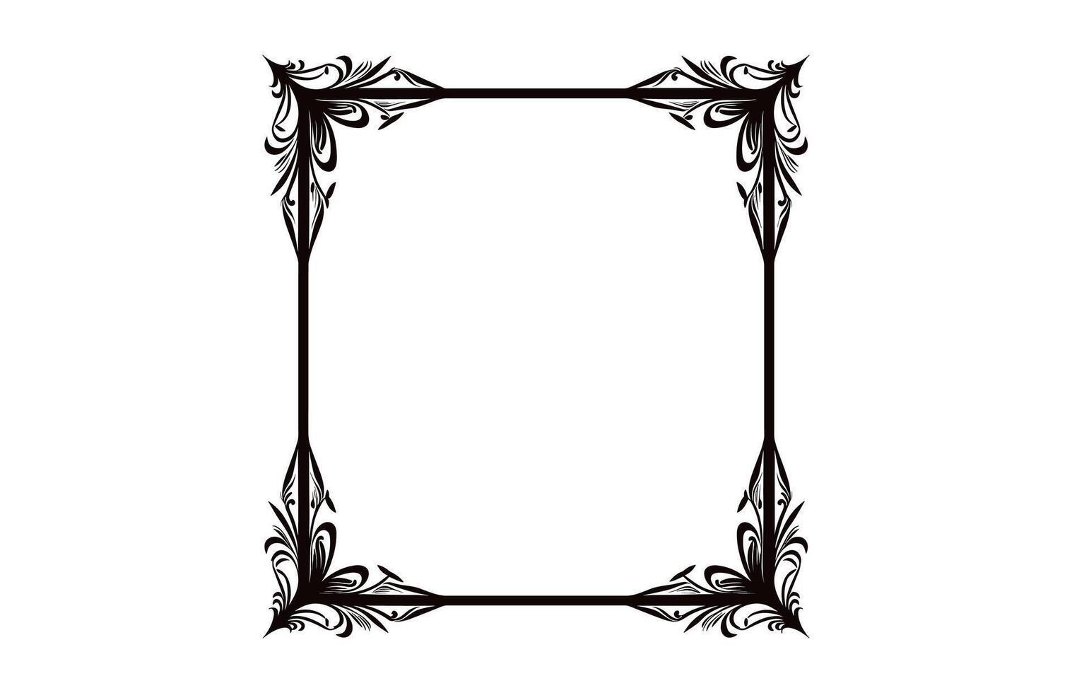 Vintage ▾ confine telaio vettore nero schema, decorativo ornamentale angolo design elemento