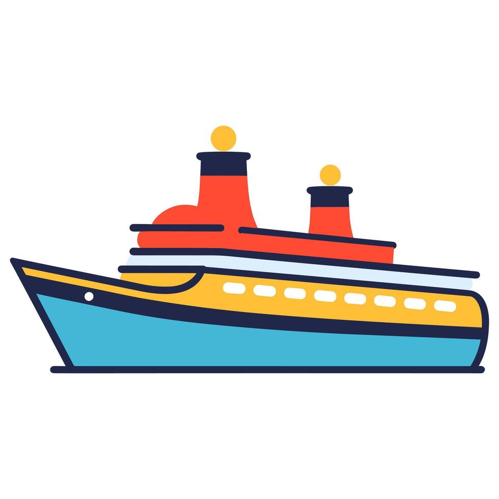 un' nave illustrazione vettore arte, trawler piatto logo isolato su un' bianca sfondo