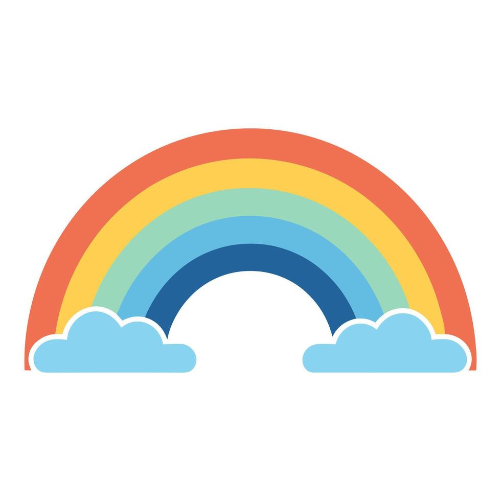 un' boho arcobaleno vettore colorato illustrazione isolato su un' bianca sfondo