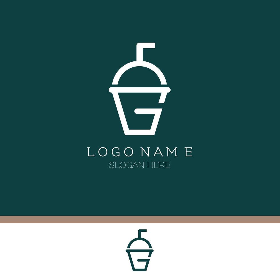 vettore grafico disegno, lettera g logo, bevanda logo design