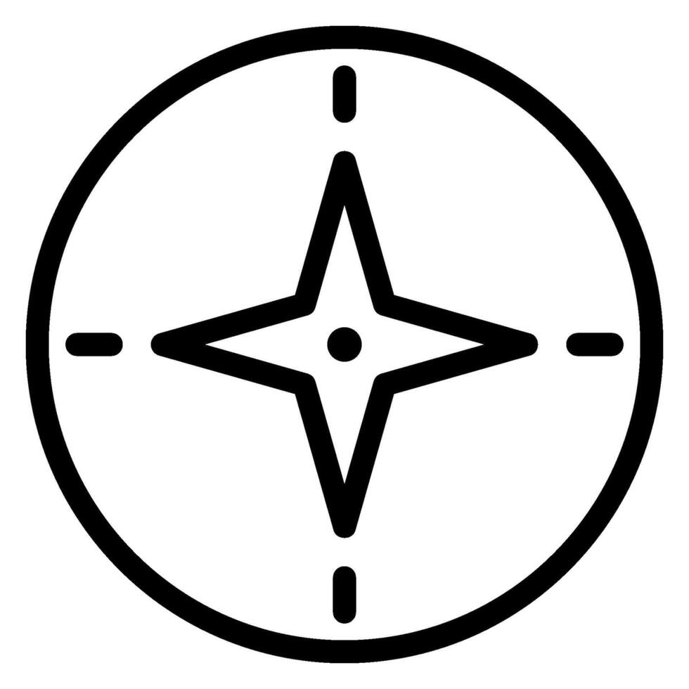 icona della linea della bussola vettore