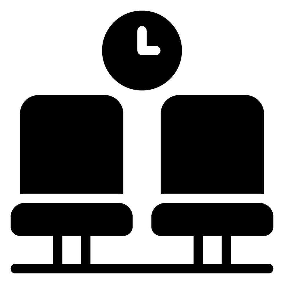 icona del glifo della sala d'attesa vettore