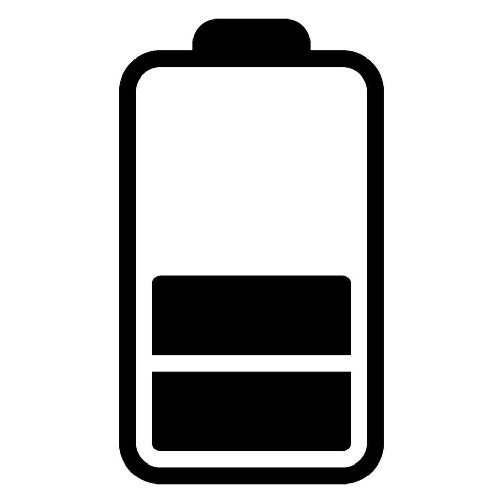 metà batteria glifo icona vettore