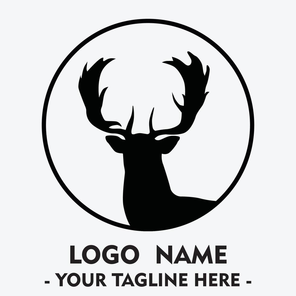 cervo logo, semplice vettore di secchio cervo, grande per il tuo a caccia logo, cervo logo