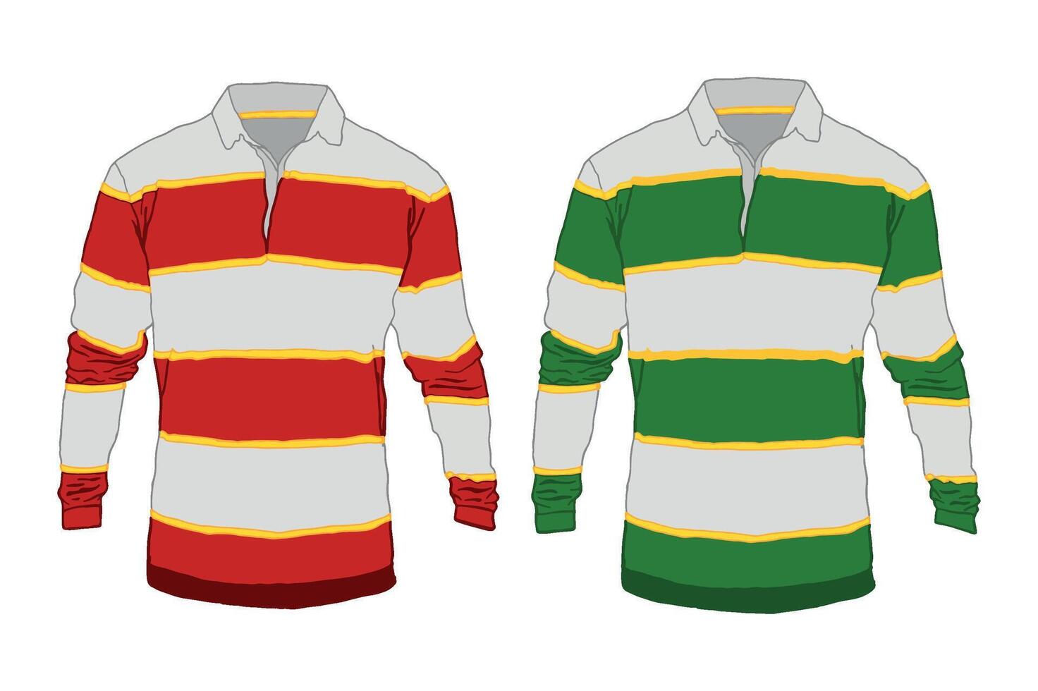 impostato di Vintage ▾ Rugby polo lungo manica camicia vettore