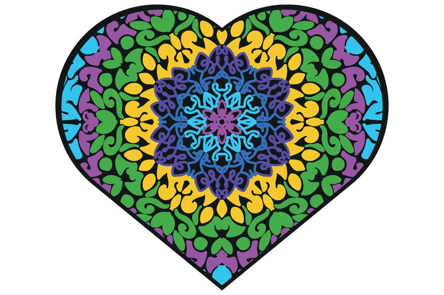 amore mandala ornamento vettore design per San Valentino decorazione