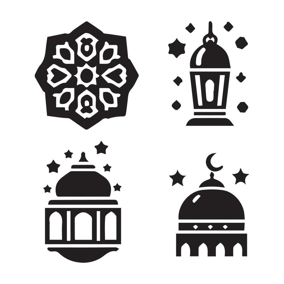 emblemi per islamico santo vacanza Ramadan. Ramadan kareem calligrafia. Ramadan tradizioni. Ramadan saluto. migliore badge impostato per il tuo design. facile per modificare e uso. vettore