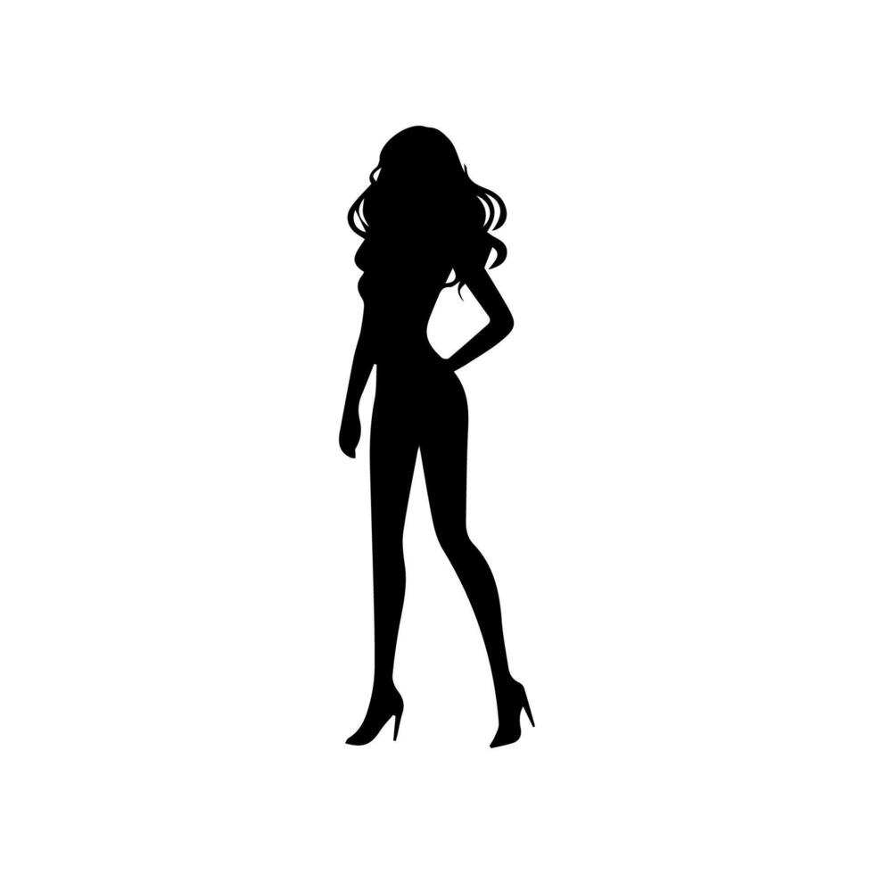 vettore silhouette di un' donna su un' bianca sfondo.